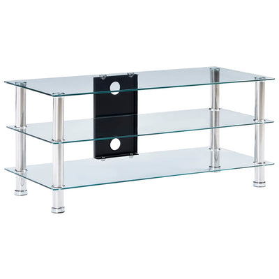 TV Stand Transparent 90x40x40 cm Tempered Glass Payday Deals