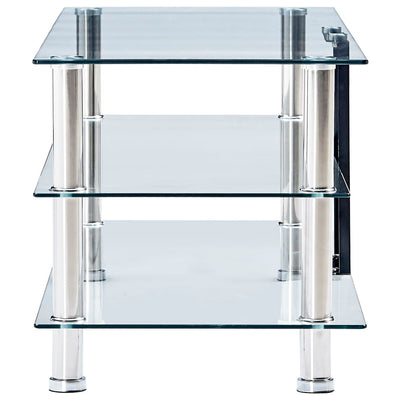 TV Stand Transparent 90x40x40 cm Tempered Glass Payday Deals