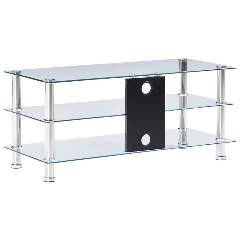 TV Stand Transparent 90x40x40 cm Tempered Glass Payday Deals