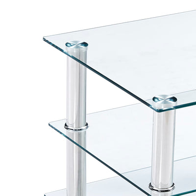 TV Stand Transparent 90x40x40 cm Tempered Glass Payday Deals