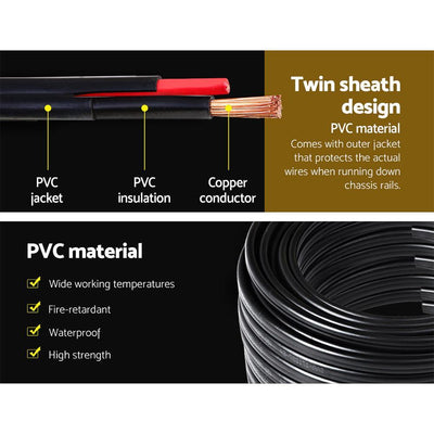 Twin Core Wire Electrical Automotive Cable 2 Sheath 450V3MM 30M Payday Deals
