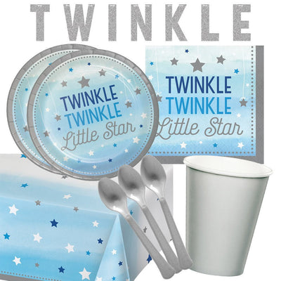 Twinkle Twinkle Little Star Boy 16 Guest Deluxe Tableware Bundle Pack
