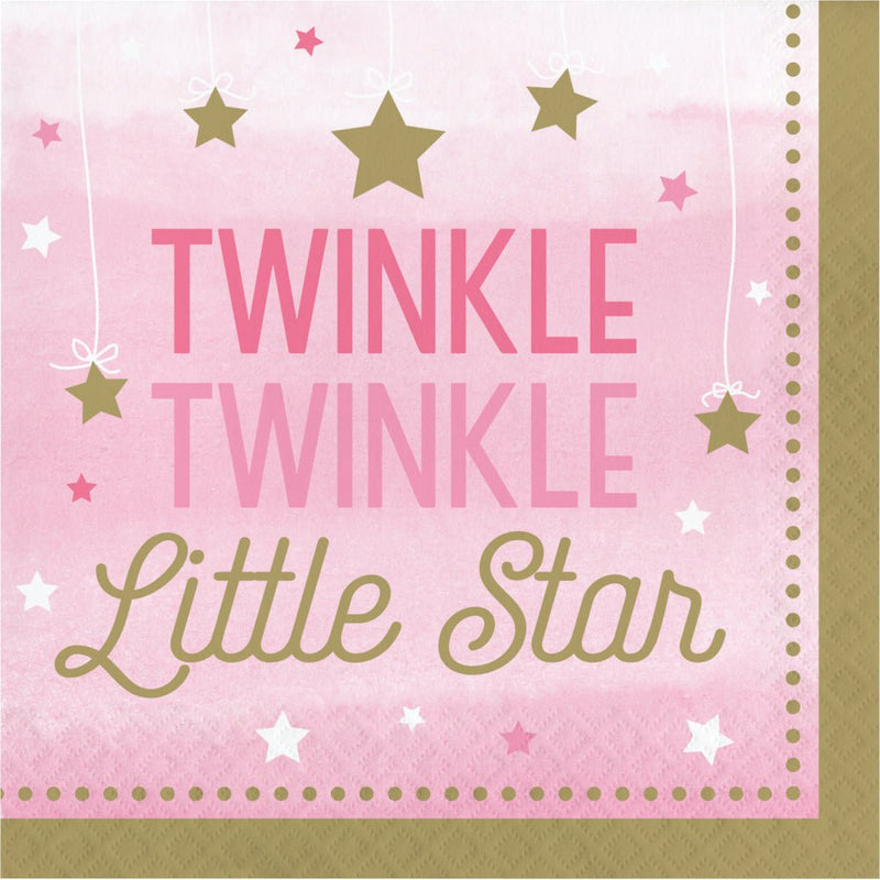 Twinkle Twinkle Little Star Girl 16 Guest Tableware Pack Payday Deals