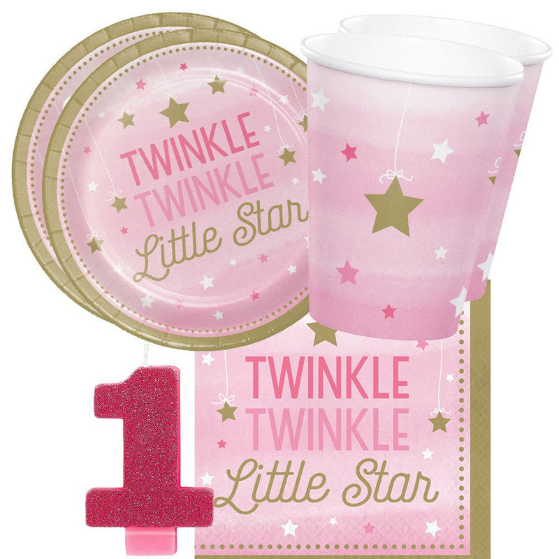 Twinkle Twinkle Little Star Girl 16 Guest Tableware Party Pack Payday Deals