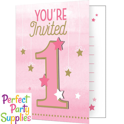 Twinkle Twinkle Little Star Girl Invitations 8 pack