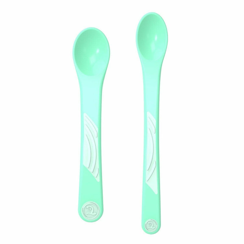 Twistshake 2x Feeding Spoon Set 4+m Pastel Green Payday Deals