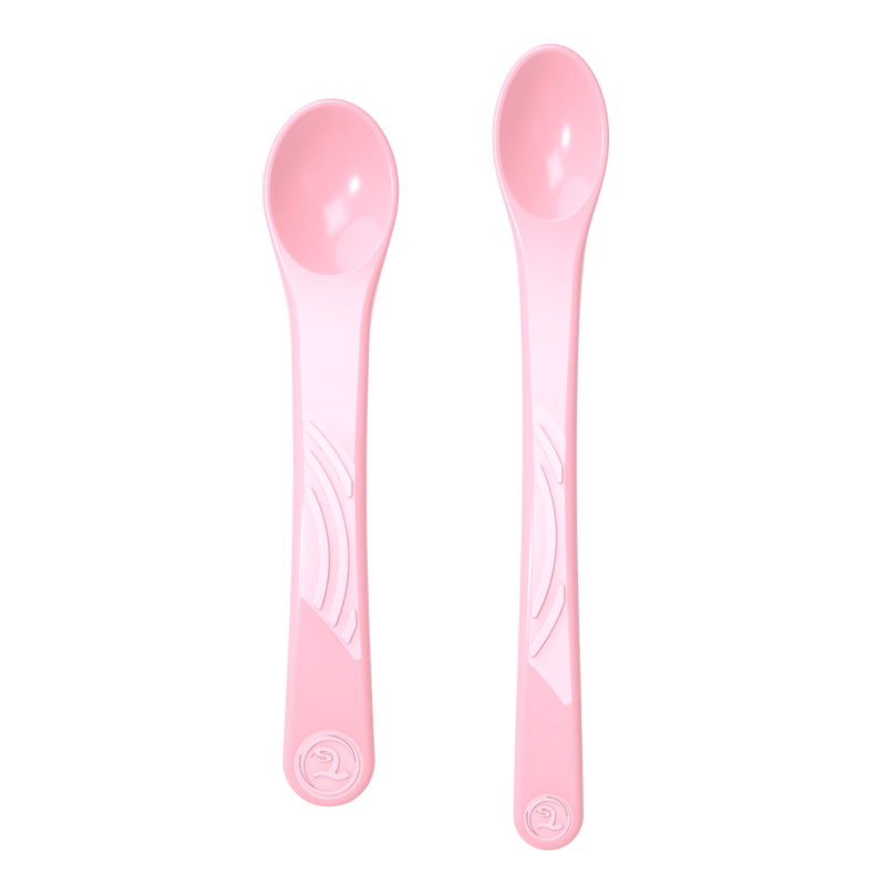 Twistshake 2x Feeding Spoon Set 4+m Pastel Pink Payday Deals