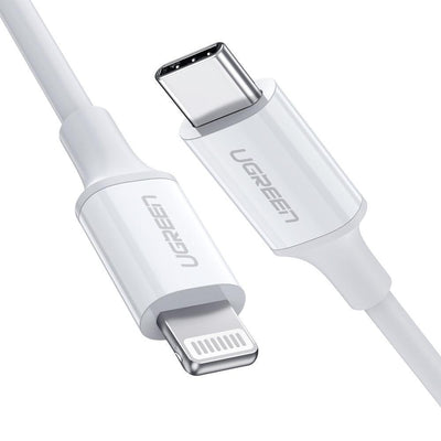 UGREEN 10493 Type-C to MFI iPhone M/M Cable Rubber Shell 1M White