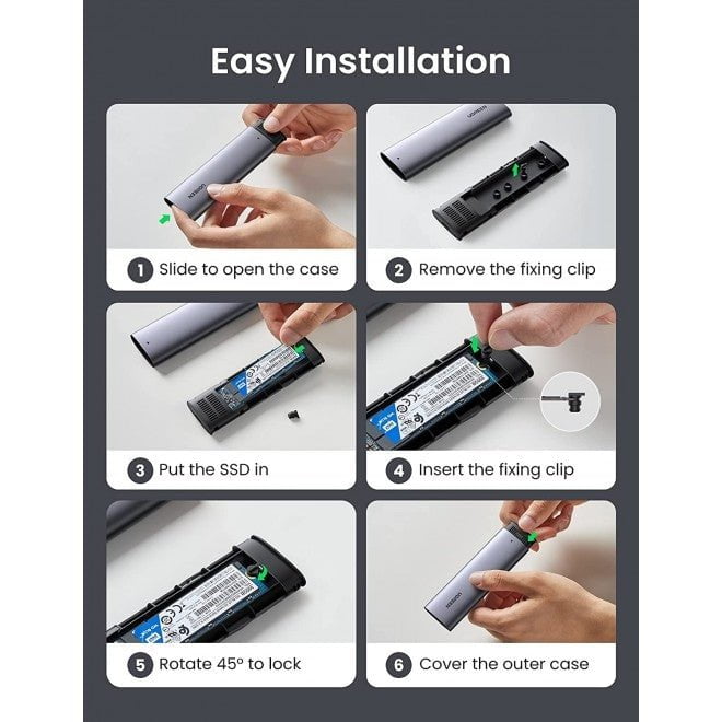 UGREEN 10903 M.2 SATA NGFF SSD Hard Drive Enclosure Payday Deals