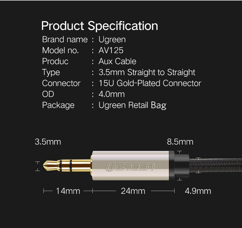 UGREEN 40785 Premium 3.5mm Male to 3.5mm Male Cable 10M Payday Deals