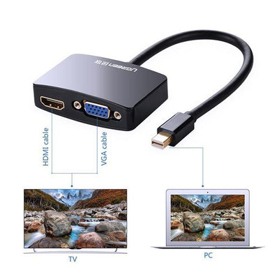 UGreen 4K Mini DisplayPort to HDMI / VGA Adapter - Black (10439) Payday Deals