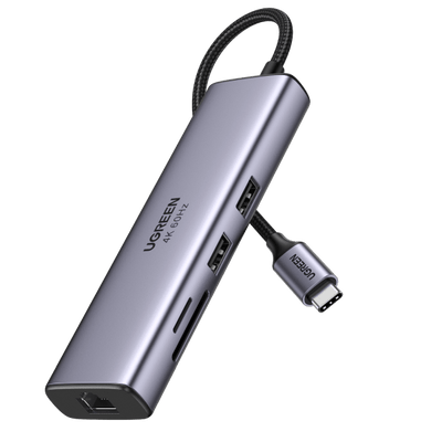 UGREEN 60515 USB-C to HDMI/Ethernet Adapter with Card Reader