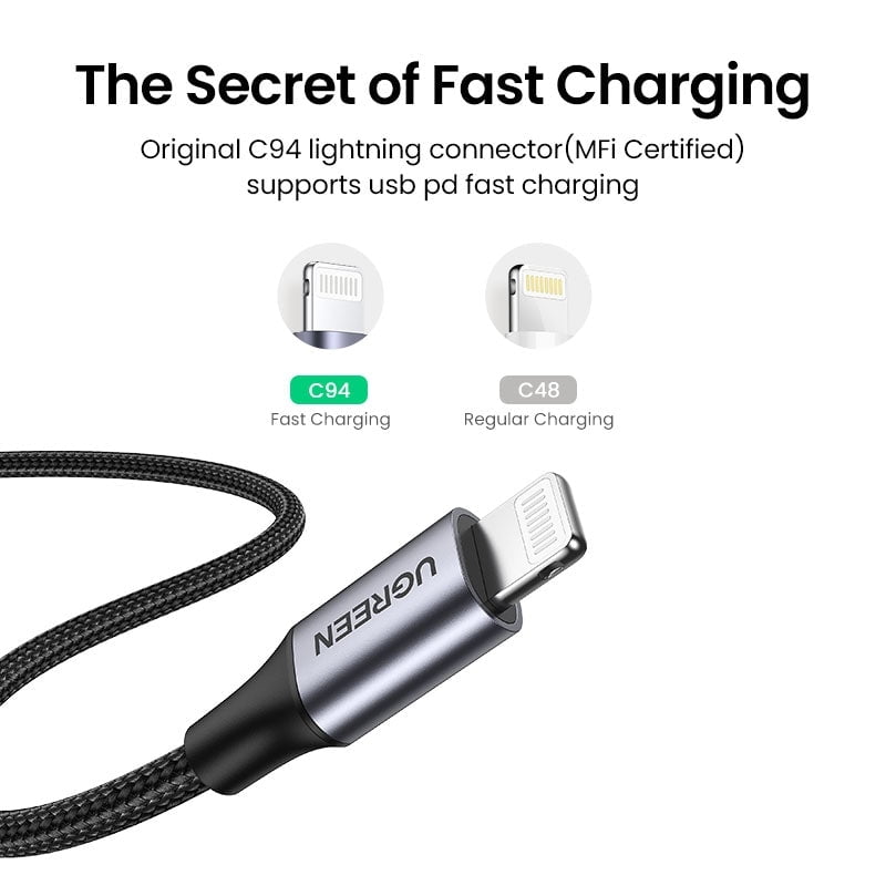 UGREEN 60761 USB-C to iPhone 8-pin Fast-Charging Cable 2M Payday Deals