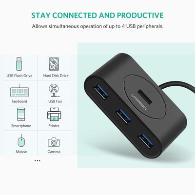 UGREEN USB 3.0 4 Ports Hub Black 50CM (20290) Payday Deals