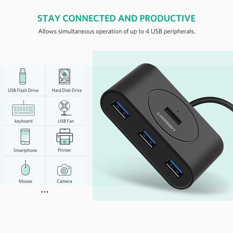 UGREEN USB 3.0 4 Ports Hub Black 50CM (20290) Payday Deals