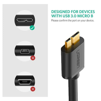 UGREEN USB 3.0 A Male to Micro USB 3.0 Male Cable - Black 0.5M (10840) Payday Deals