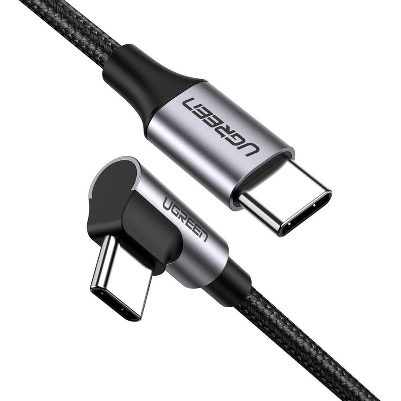 UGREEN USB-C to Angled USB 2.0 C M/M Round Cable Aluminum Shell Nickel Plating 2m (Gray Black) 50125 Payday Deals