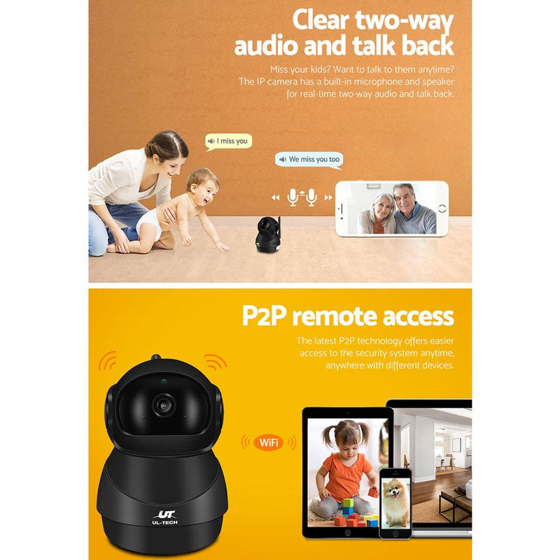 UL-TECH 1080P Wireless IP Camera CCTV Security System Baby Monitor Black Payday Deals