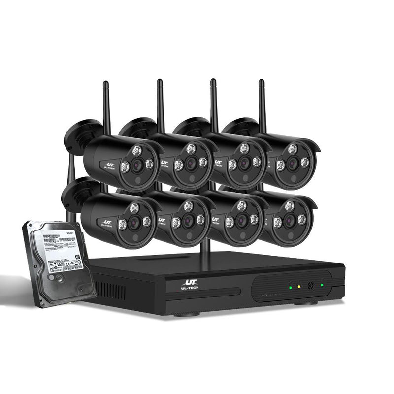 UL-tech CCTV Wireless Security Camera System 8CH Home Outdoor WIFI 8 Bullet Cameras Kit 1TB Payday Deals