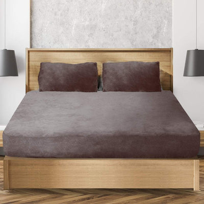 Ultra Soft Fitted Bedsheet with Pillowcase Double Size Mink Payday Deals