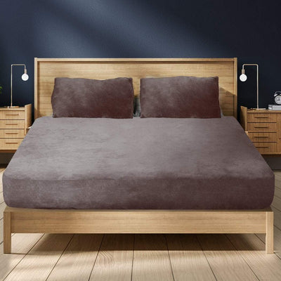 Ultra Soft Fitted Bedsheet with Pillowcase Double Size Mink Payday Deals