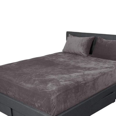 Ultra Soft Fitted Bedsheet with Pillowcase Double Size Silver Grey Payday Deals