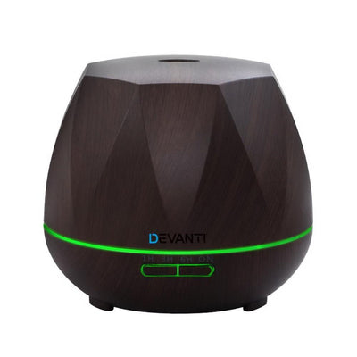Ultrasonic Aroma Aromatherapy Diffuser Oil Electric LED Air Humidifier 400ml Dark Wood