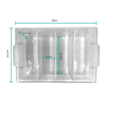 Under Bed 4 Compartment Storer with Wheels 19L Container Tub Storage Unit Payday Deals