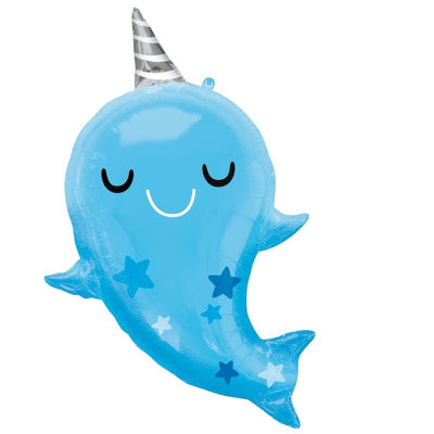 Under The Sea Baby Narwhal SuperShape Foil Balloon