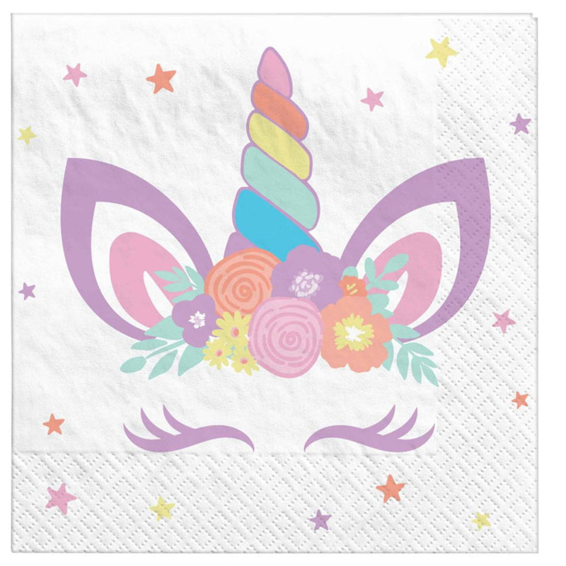 Unicorn Party Beverage Napkins 16 Pack Payday Deals