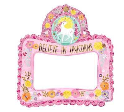 Unicorn Party Supplies Magical Unicorn Selfie Inflatable Photo Frame Shape Balloon