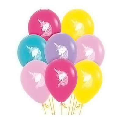 Unicorn Party Supplies Unicorns Fashion Assorted 12 Pack Latex Balloons