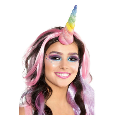 Unicorn Rainbow Glittered Foam Horn Costume Accessory