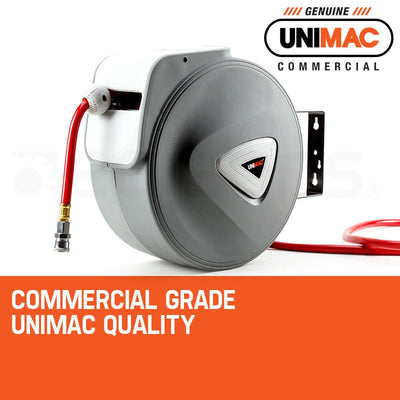 UNIMAC 20m Retractable Air Hose Reel Compressor Wall Mounted Auto Rewind Payday Deals