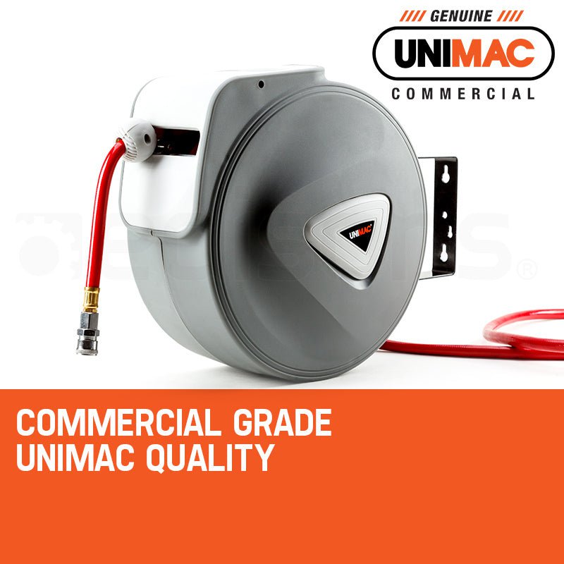 UNIMAC 20m Retractable Air Hose Reel Compressor Wall Mounted Auto