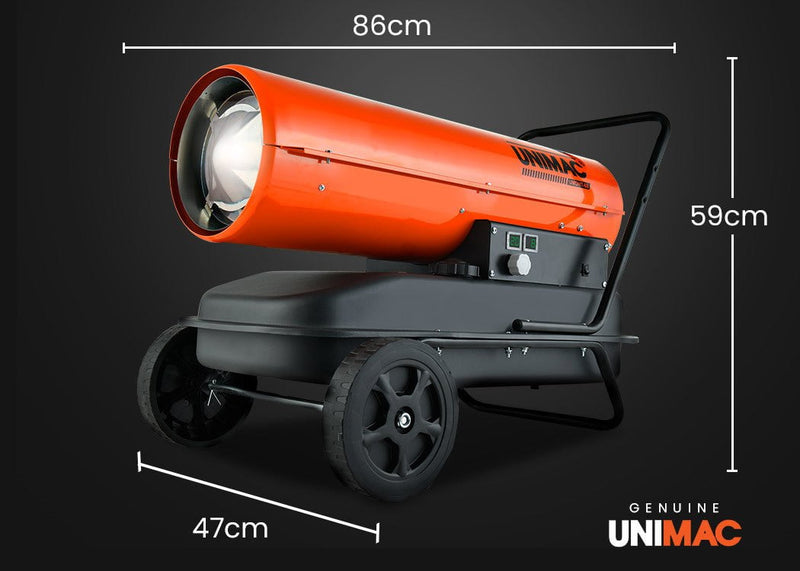 UNIMAC 30KW Industrial Space Heater Diesel Blow Fan Portable Workshop Thermostat Payday Deals