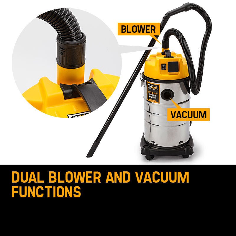 UNIMAC 30L Wet and Dry Vacuum Cleaner Blower Bagless 2000W Drywall Vac Payday Deals