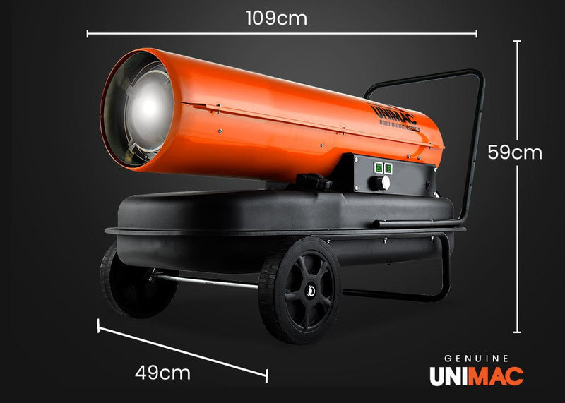 UNIMAC 50KW Industrial Space Heater Diesel Blow Fan Portable Workshop Thermostat Payday Deals