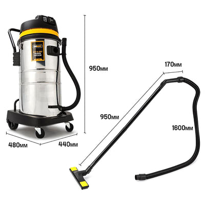 UNIMAC 60L Wet and Dry Vacuum Cleaner Bagless Industrial Grade Drywall Vac Payday Deals