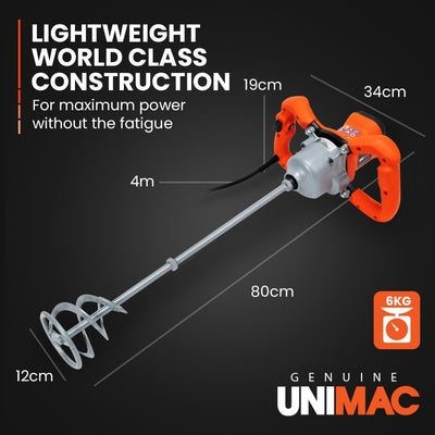 UNIMAC Power Paddle Stirrer Mixer, for Plaster Cement Render Paint Tile Adhesive Payday Deals