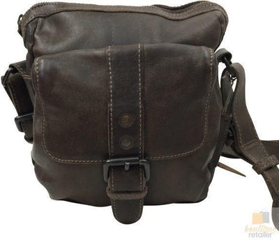 Unisex Genuine Leather Messenger Bag Shoulder Satchel Crossbody EX04 - Brown