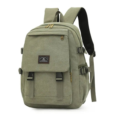 Unisex Leisure Canvas Backpack Durable Waterproof Outdoor Travel Rucksack(Navy Green) Payday Deals