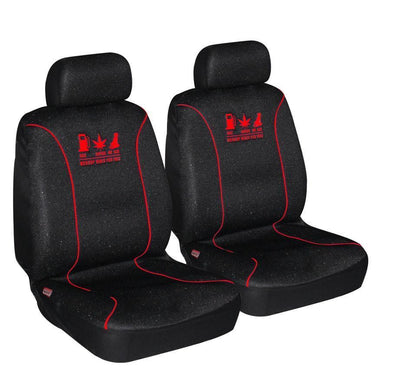 Universal 60/25 Airbag Front Seat Cover Nobody Rides For Free - Red Payday Deals