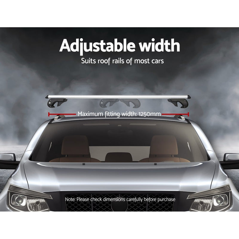 Universal Car Roof Rack 1200mm Cross Bars Aluminium Silver Adjustable Car 90kgs load Carrier Payday Deals