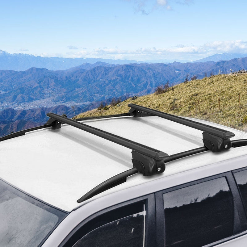 Universal Car Roof Rack Aluminium Cross Bars Adjustable 135cm Black Upgraded Holder Adjustable Car 90kgs load Carrier Payday Deals