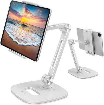 UNIVERSAL Tablet Phone Stand Mount Holder COMPATIBILITY in Silver