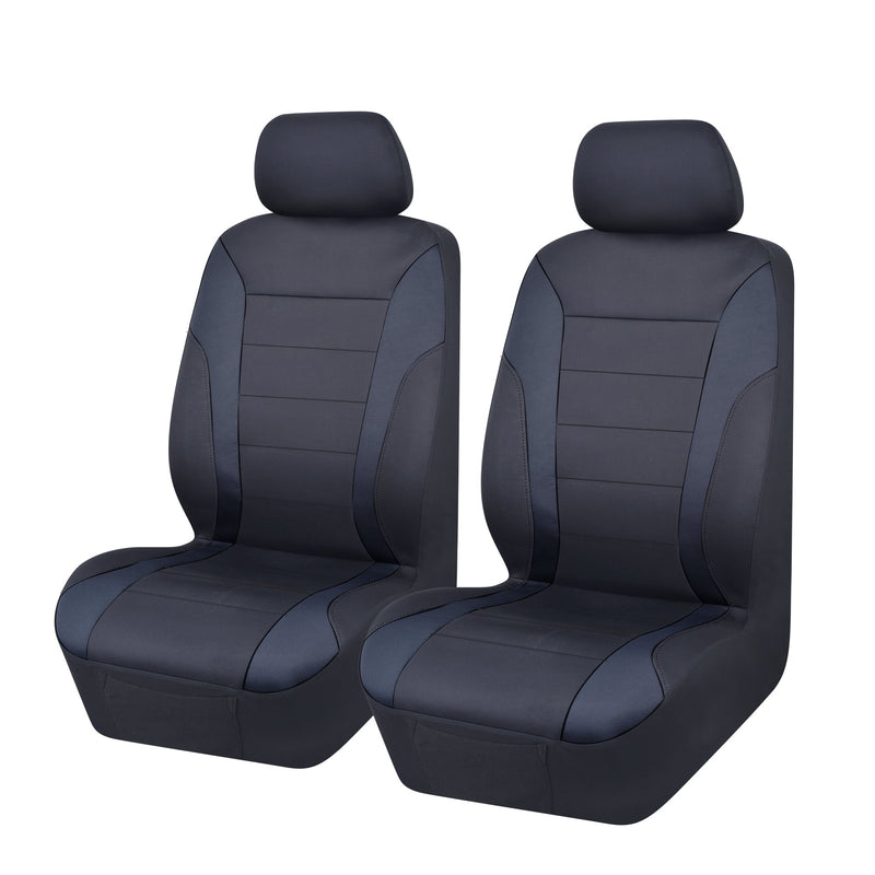 Universal Ultra Light Neoprene Front Seat Covers Size 30/35 | Black/Black Payday Deals