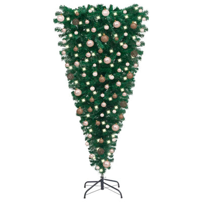 Upside-down Artificial Christmas Tree with LEDs&Ball Set 240 cm