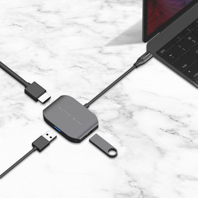 USB-C Multi-port Adapter (HDMI + USB 3.0 + USB 2.0)- Space Grey, Aluminium Design Payday Deals