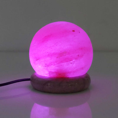 USB Colour Changing Salt Himalayan Lamp - Ball Sphere Shape Pink Rock LED Light Payday Deals